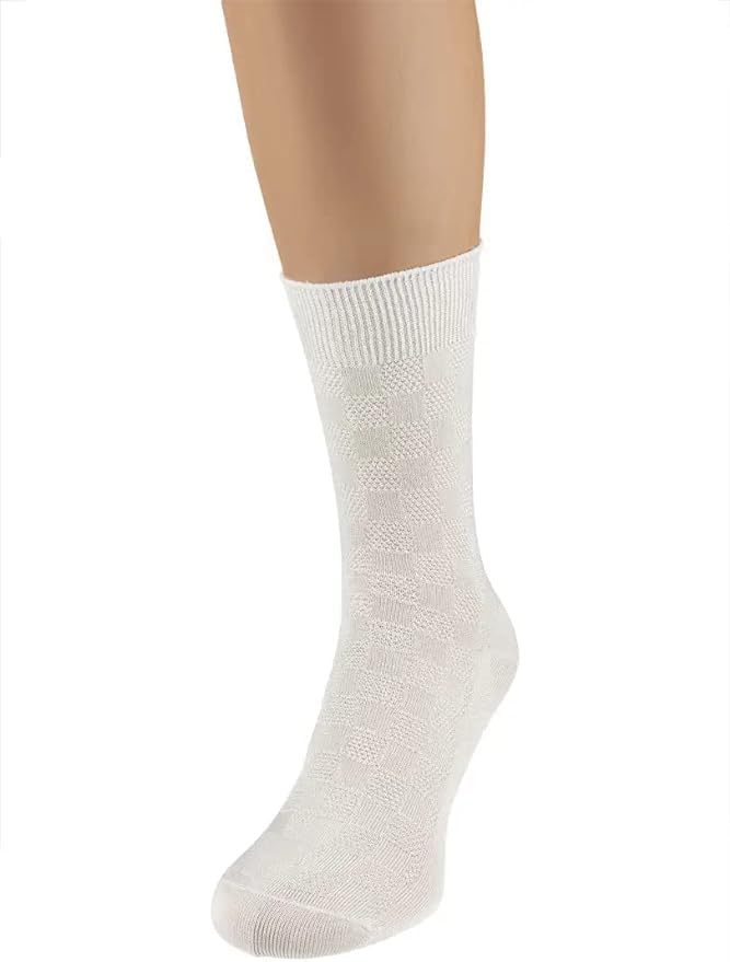 Dress Crew Silk Socks for Men, 3-pack (Medium, White)2