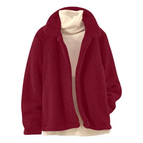 Womens Sherpa Jacket Oversized Lapel Sherpa Fleece Jacket Winter Coats - image 5