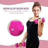 SPORTNOW Set of 2 Hex Dumbbells, Neoprene Weights Pair with Non-Slip Grip, Home Gym Fitness Training Equipment, 2 x 3kg, Pink - Image 5