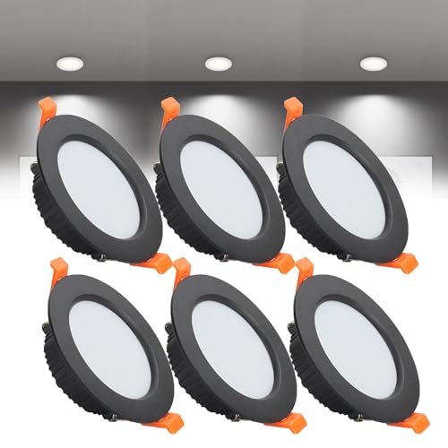 Panneau lumineux à DEL 9W blanc froid 6000K spot encastrable rond pour faux plafond lot de 6