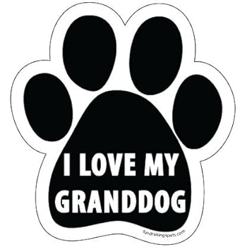 Amazon Com I Love My Granddog Paw Magnet Black Automotive