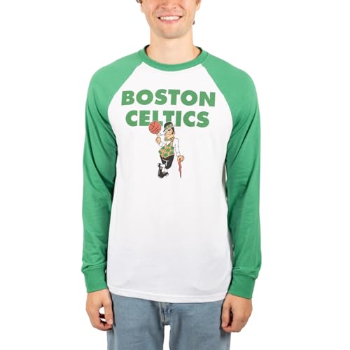 Ultra Game Men’s NBA Official Super Soft Raglan Baseball T-Shirt, Boston Celtics, Team Color, XX-Large