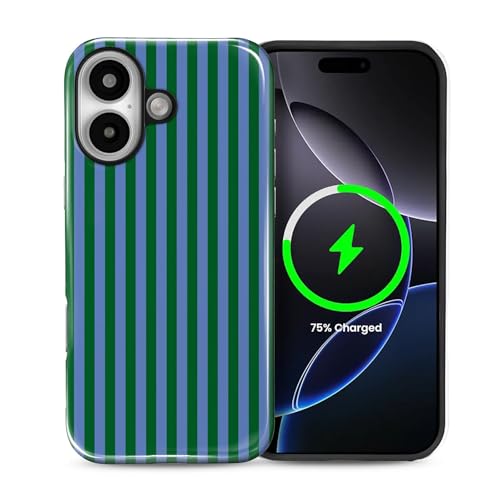 Coque iPhone 16 tendance à rayures pour femmes et filles