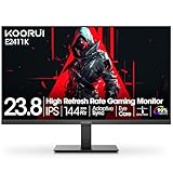 KOORUI 24 Inch Gaming Monitor 144Hz Full HD 1920 x 1080p IPS Ultra-Slim Display with HDMI VGA, Adaptive Sync, 99% SRGB, VESA 100x100mm, Eye Care, Tilt, HDMI 2.0, Black, E2411K