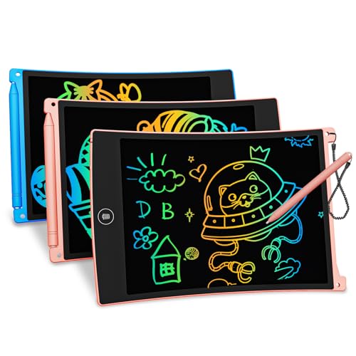 Image of bravokids Toys Gifts for 3-6 Years Old Girls Boys, 3 Pack LCD Writing Tablet with 6 Stylus, 8.5 inch Colorful Doodle Board Drawing Pad for Age 3 4 5 6 7 8 Years Old Kids