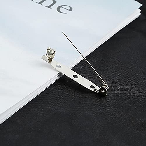Image of 50pcs Silver Brooch Pin Back Base Medium Size Safety Pins for DIY Jewellery Making Craft Projects Blank Brooch Clip Settings