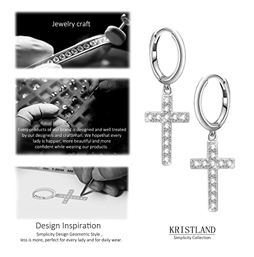 KristLand S925 Orecchini a Cerchio in Argento