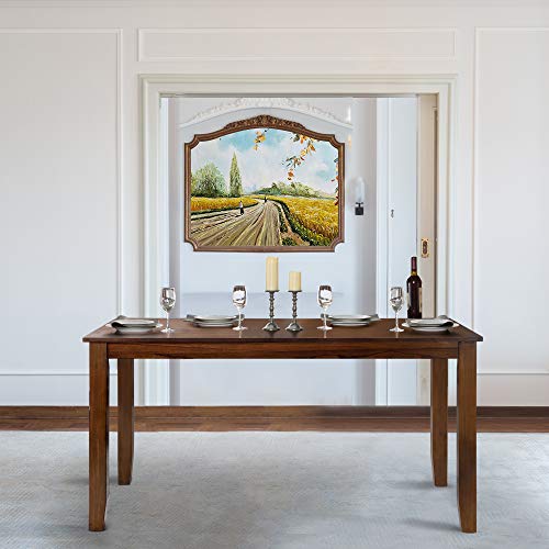 LALUZ 6 Piece Dining Table Set, Modern Wood Kitchen Furniture with 4 Chairs & Bench - Thumbnail 3