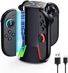 Controller Charging Dock for Nintendo Switch-2: GEEKERA 4-in-1 Magnetic Charger Station for NS2 (2025) Joycon 2 with RGB Light 2H Fast Charging Stand for Party Family Travel Game