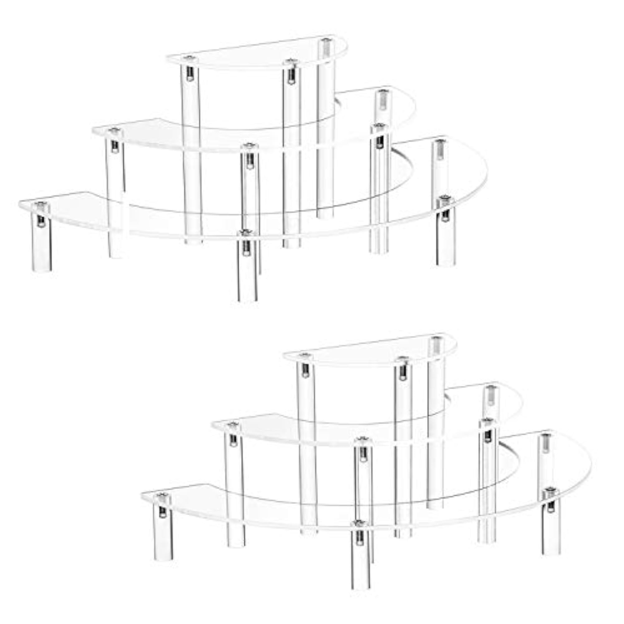 3 Tier Semicircle Cupcake Stand, 2-Pack