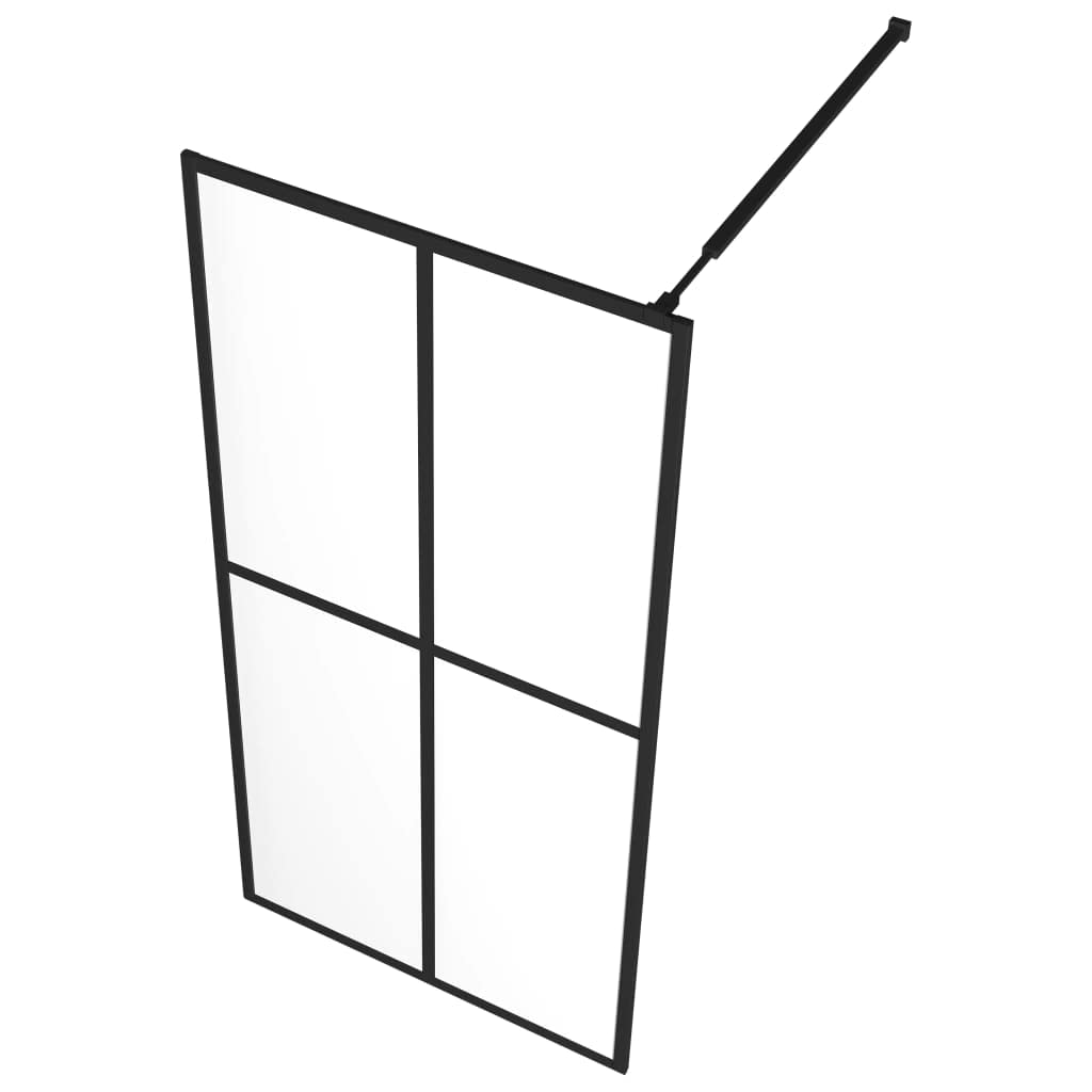 Mampara de ducha de cristal templado transparente de 80 x 195 cm con vidrio templado de 5 mm, perfil de aluminio ajustable, barra de apoyo de acero inoxidable, protección contra salpicaduras