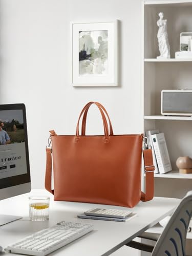 Image of KALIDI Tote Bag Zipper Shoulder Bag Faux Leather Purses Satchel for Women Casual Handbag Work Dating College