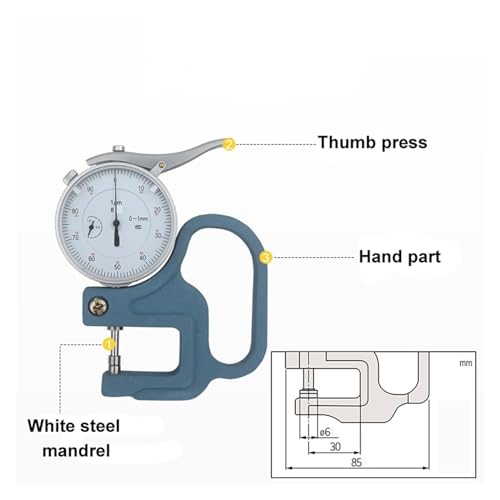 Medidor de espesor digital 0-1 mm con resolución 0.001 mm para películas y láminas miniatura 2