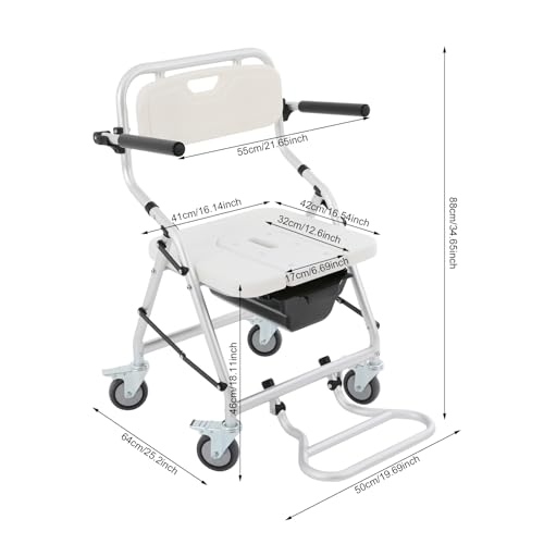 Chaise commode aluminium résistant à l'eau pour sécuriser la douche et les WC - 3