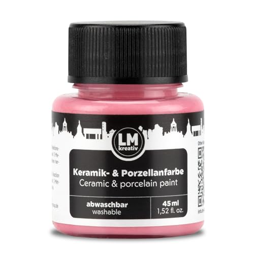 LM-Kreativ Keramik- & Porzellanfarbe 45 ml - Rosa - Spülmaschinenfest. Glas- und Keramikfarbe, Ideal zum Tassen und Porzellan Bemalen, Kreative Projekte auf Glas LM-Kreativ Keramik- & Porzellanfarbe 45 ml - Rosa - Spülmaschinenfest. Glas- und Keramikfarbe, Ideal zum Tassen und Porzellan Bemalen, Kreative Projekte auf Glas