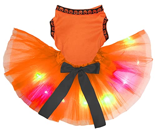 Robe orange pour chien Halloween XS avec ou sans éclairage LED