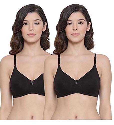 Image of Lyra Women's Moulded Encircled Bra(513) Pack of 2 White & Black,30B