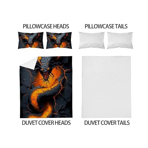 Housse de couette python 3D le cadeau idéal pour le lit double d'un garcon