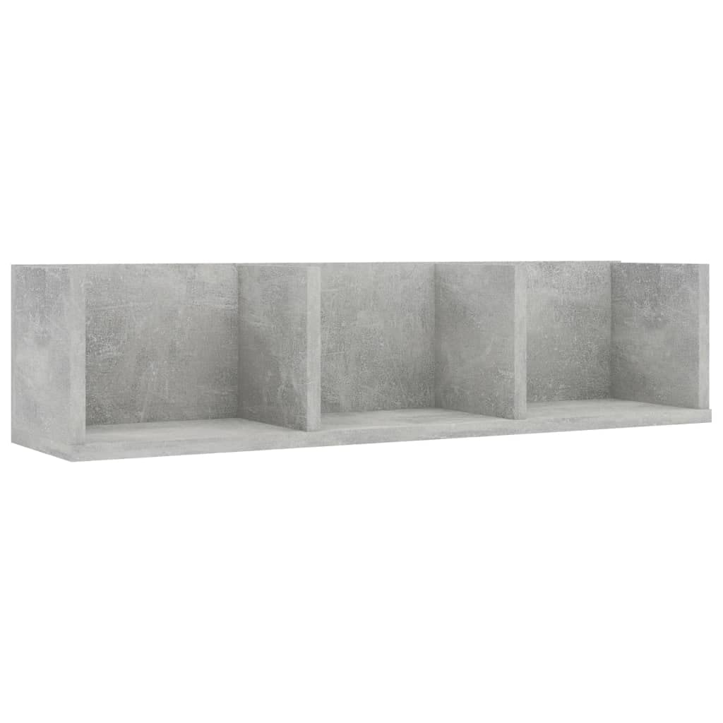 Mensola da parete per CD, 75 x 18 x 18 cm, in legno, da appendere alla parete, con 3 scomparti aperti per collezioni musicali, dischi in vinile e accessori, moderna mensola sospesa