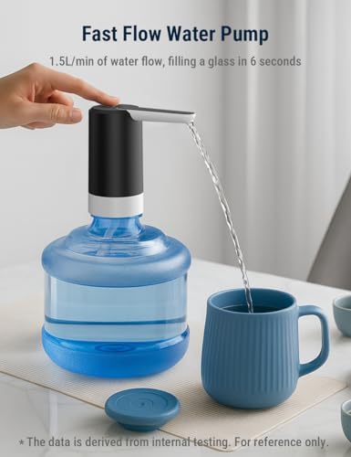 Image of COSTAR Portable Water Dispenser Pump for 20 Litre Bottle, Mini Water Pump with Removable Spout, USB Rechargeable Water Dispenser for Home with Low Noise | High Efficiency (Kingfisher 4), Black