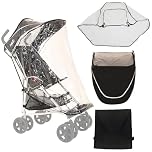 MobiQuip XL Pushchair Travel Accessories Pack - Sun Hood with Vision Panel, Rain Cover & Storage Basket - Official Accessories for MobiQuip XL Special Needs Buggy - Coordinates with Black XL Stroller