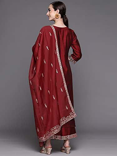 Image of INDO ERA Viscose Women's Geometric Kurta With Pant & Dupatta Set (Kh9Mr8595)