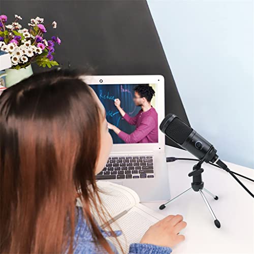 Microphone studio USB condensateur pour ordinateur avec stand et trépied