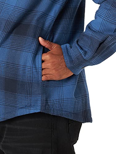 Wrangler Authentics Herren Langärmelige Hemdjacke mit Sherpa-Futter Hemd, Blau (Admiral Blue), Klein