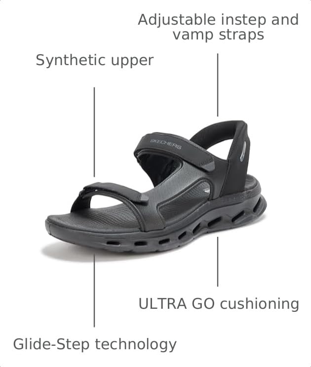 Image of Skechers mens Hands Free Slip-ins Go Walk Glide Step 2.0 Quarter Strap Sandal