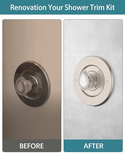 Ultrimkit Shower Faucet Trim Kit Compatible with Moen Fit Chateau Valve Only, Pull-on Push-off Design Knob Handle, Brushed Nickel - Thumbnail 4