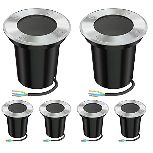 ledscom.de Lampe encastrée BOLI, Outdoor, IP67, inox, ronde, 108mm Ø, 1x GU10 max. 15W, 6 pcs.