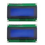 Haldzemo 2004 LCD Screen Display Module 2004A 20x4 White Character Blue Backlight DC 5V (2 Pack)