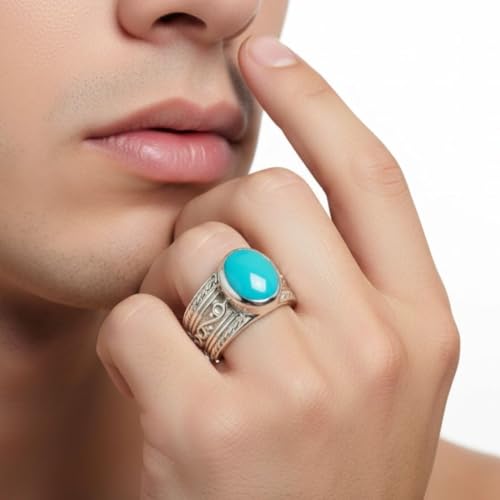 Image of 55Carat Choose Your Color Genuine Gemstone Sterling Silver Ring Band Vintage Handmade Jewelry Sizes 5-12