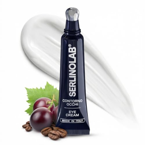 SERLINO LAB Contorno Occhi Uomo - Crema Anti Borse, Occhiaie e Rughe con Acido Ialuronico, Caffeina e Argilerine - Trattamento Sguardo Fresco e Riposato - 15ml