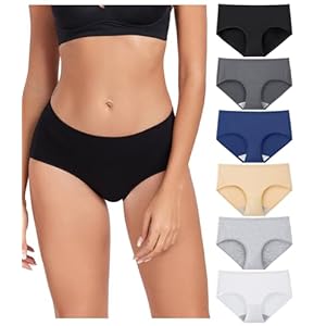 wirarpa Underwear Women Cotton Ladies Knickers Comfortable Pants for Women Full Coverage Briefs 6 Pack