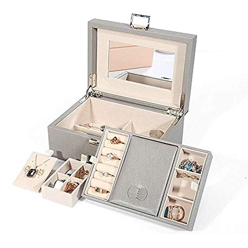 Boîte à bijoux coffret en bois de qualité supérieure avec miroir interne