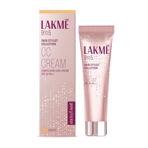 Lakme 9 to 5 CC Cream Frappe with 3% Niacinamide Complex SPF30 PA++ | 90% lightweight moisturizing cream for Care & 10% Foundation for Care |Conceals Dark Spots| Brightens Skin |30 g