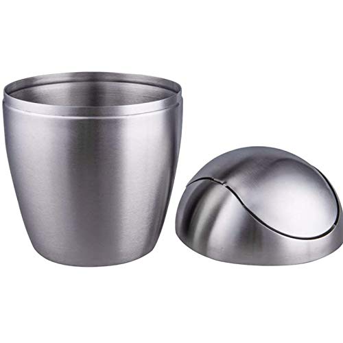 ミニ 丸型 ごみ箱 卓上ゴミ箱 揺れ式 蓋付き 車用ゴミ箱ステンレス 小型ゴミ箱 収納バケツ テーブル収納箱 デスクトップゴミ箱 ふた付き 3?5労働日以内配達