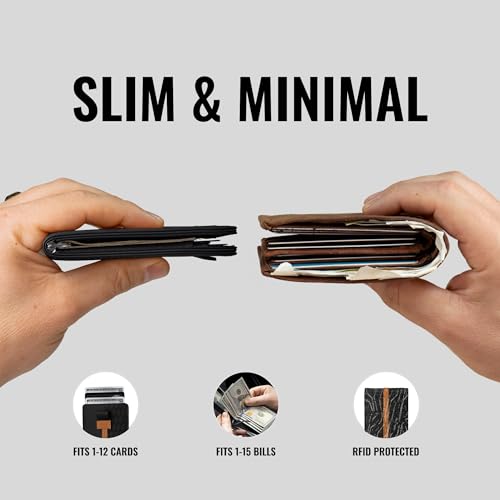 Image of Kings Loot Wallet for Men | Minimalist Slim RFID Blocking Leather Design with Cash Pocket & Card Pull Strap | Holds 1-12 Cards | Stylish & Durable Wallets | Supercar Collection (Midnight Ember)