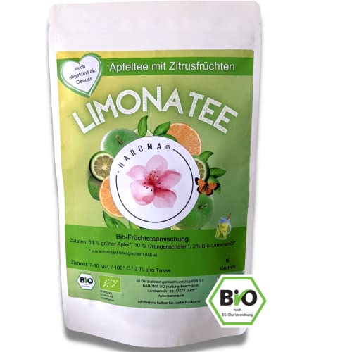 NAROMA Limonatee - BIO Apfeltee lose mit Zitrusfrüchten - kalt & heiß -Ohne Zuckerzusatz & künstliche Aromen-‎80 g Cover