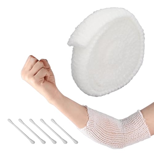 Bandage Tubulaire Élastique en Filet, Pansement Extensible de Gaze Respirante pour Coude, Genoux, Mollets (1M)