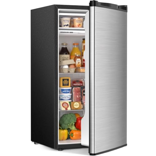 Image of Antarctic Star 3.2 Cu.Ft. Compact Refrigerator,Single Door Mini Fridge with Adjustable Thermostat,Low noise for Apartment,Dorm,Office,STEEL