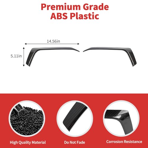 Image of Front Bar Grill Grille Inserts Cover Trims Kit Compatible with Ford Mustang 2024+ Exterior Accessories (Black Carbon Fiber)