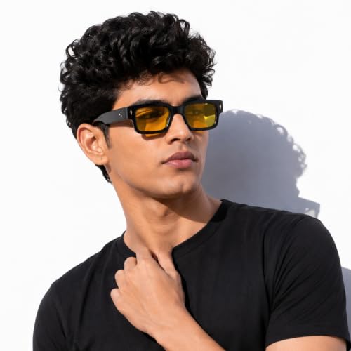Image of Stood Bold Sunglasses |Chunky Square | Full Rim | UV Protected | Shiny | Medium | Men & Women | SG-STD0014