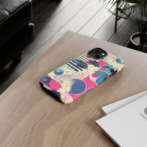 Coque rigide mate iPhone 14 Plus motif géométrique abstrait pour le bureau - 4
