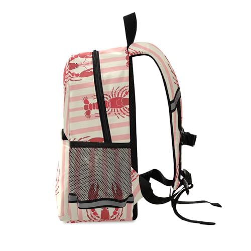 Red and Peach Lobster little kids backpacks chest strap book bags for childrens mochilas escolares para ni?as2