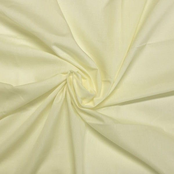 Plain Lemon Polycotton Fabric for Dressmaking, Art & Craft, Sewing, Quilting | 45'' - 115 cm Wide| Precut Length 10m — image 1