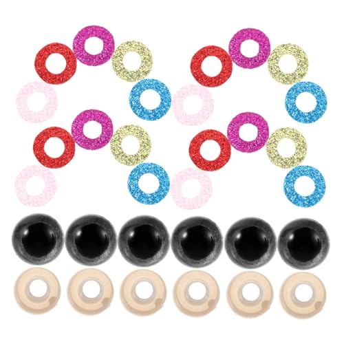 PRETYZOOM 60個刺繍用くま作り材料 編みぐるみやぬいぐるみ用カラフル目パーツ 多彩な色で創造的な手作りぬいぐるみアクセサリー