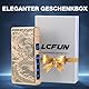 LcFun Feuerzeug Elektrisch Lichtbogen Feuerzeug USB Aufladbar Elektrisches Feuerzeuge mit Batterieanzeige Geschenk für Ihn Männer Papa (Goldener Drache)