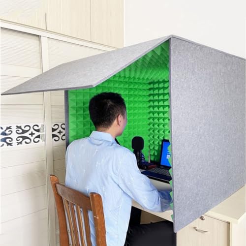 WORDFUN Estudio de Voz Portátil, Cubierta de Aislamiento Acústico, Cubo de Espuma para Micrófono, Escudo de Aislamiento para Estudio de Música miniatura 1